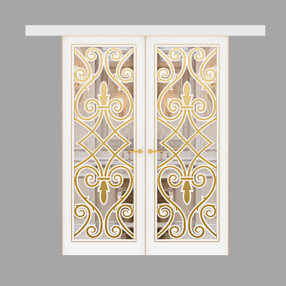 Подвійні розсувні двері Art Deco з масиву вільхи